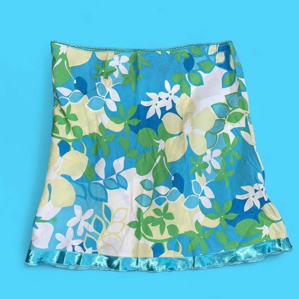 Old Navy Y2K Floral Mini Skirt in Blue and Green size 16